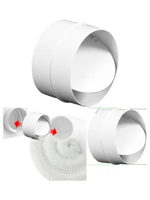 Universal Kitchen Hood Backdraft Damper 150mm Non-Return Vent Connector