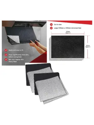 Universal Kitchen Hood Filter Kit – 4 Grease & 2 Carbon Filters