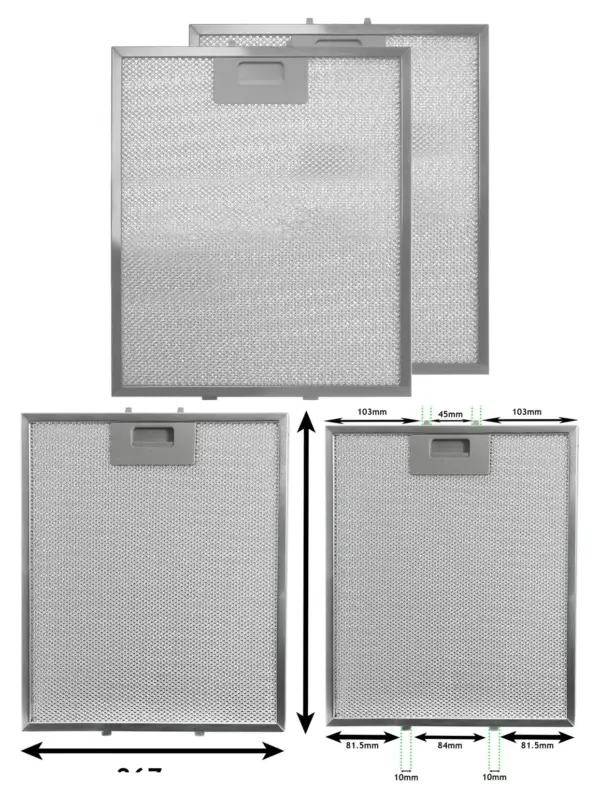 Universal Kitchen Hood Metal Mesh Filter – 305×267 mm