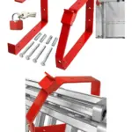 Universal Lockable Wall Ladder Bracket with Padlock and Rack Support