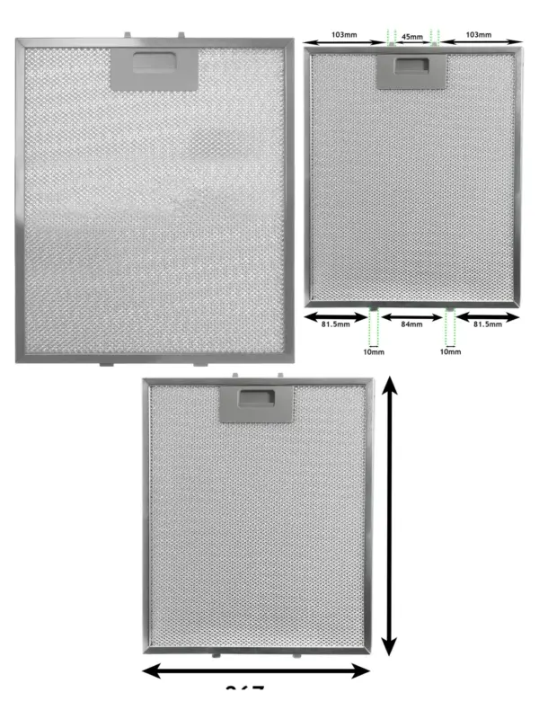 Universal Metal Mesh Range Hood Grease Filter – 305×267 mm