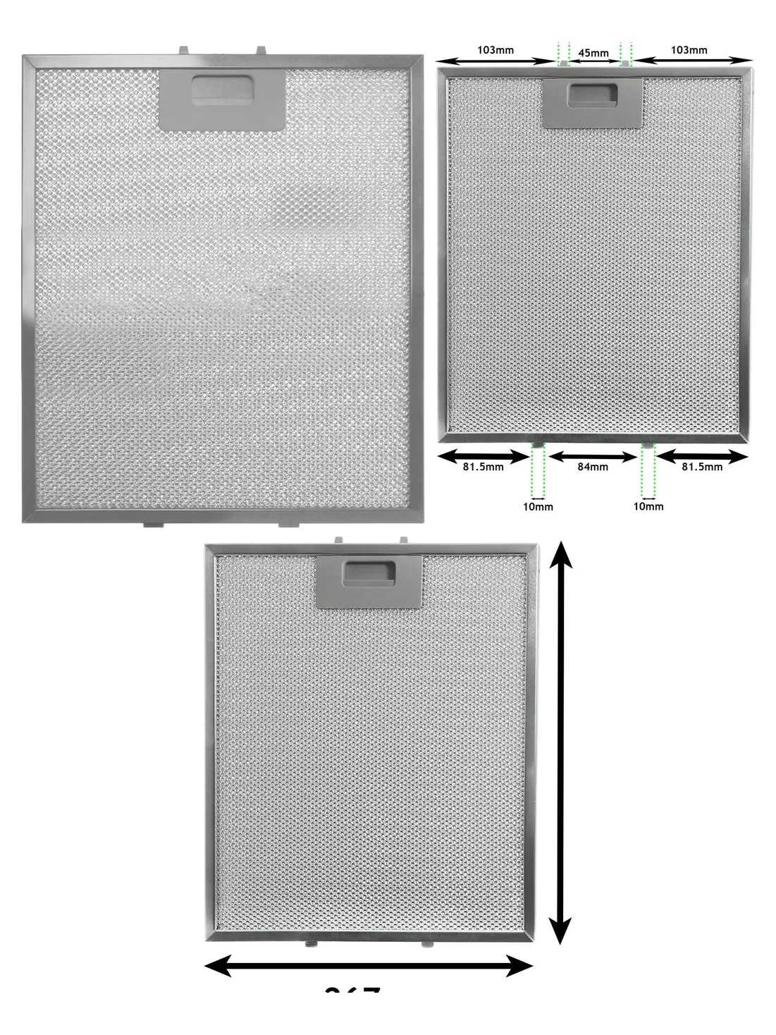 Universal Metal Mesh Range Hood Grease Filter – 305×267 mm