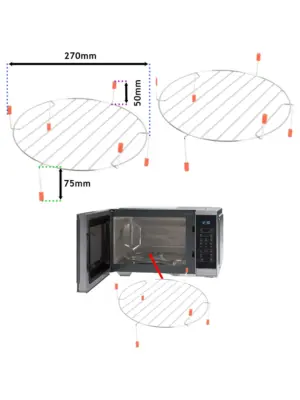 Universal Microwave Grill Rack 270mm Turntable & Oven Wire Shelf