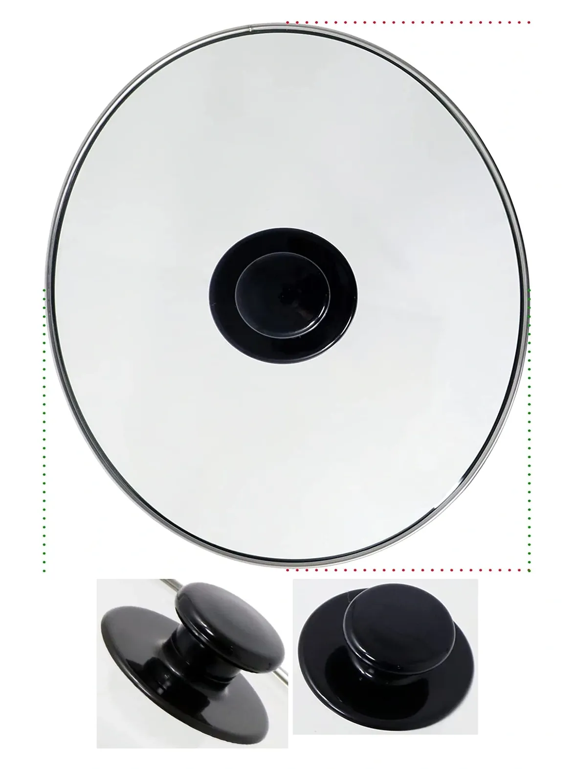 Universal Oval Glass Slow Cooker Lid with Knob – Fits 3.5‑5.5 L