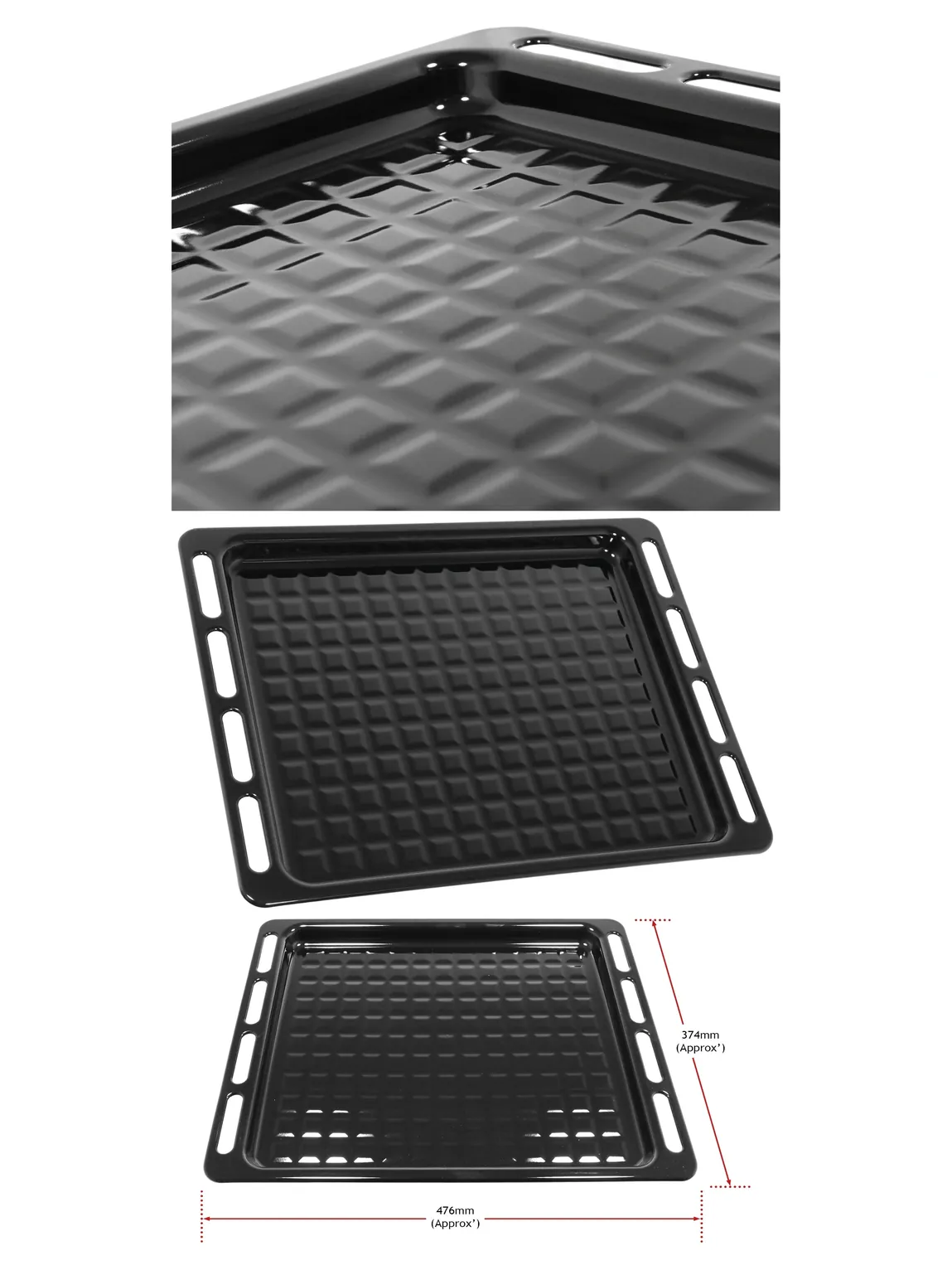 Universal Oven Crisper Tray – Full‑Width Roasting Pan Base 476×374 mm
