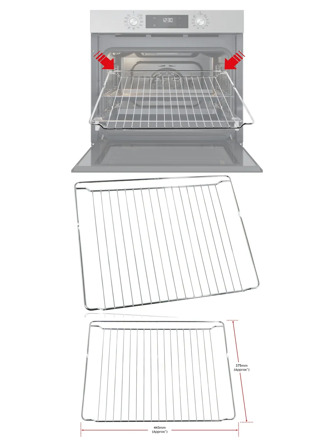 Universal Oven Shelf Grid Rack 443x375mm for Whirlpool Indesit Hotpoint
