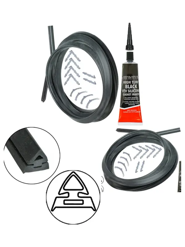 Universal Silicone Oven Door Gasket Kit – 3 & 4‑Side Seal with Adhesive