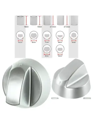 Universal Silver Air Fryer Knob – Replacement Dial for Multi‑Cooker
