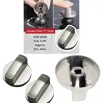 Universal Silver Metal Oven & Cooktop Knob – 6mm Replacement Set of 2
