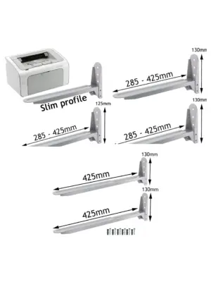 Universal Silver Wall-Mount Brackets for Printer & Scanner – Set of 2