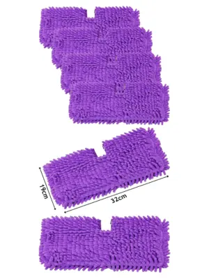Universal Steam Mop Cleaning Pads Coral Purple 32x19 cm Pack of 4