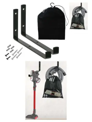 Universal Steel Wall-Mount Hook Rack for Vacuum Storage – Cordless