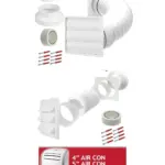 Universal White AC Wall Vent Kit – 100‑150mm Duct for Exterior