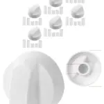 Universal White Control Knob & Adapter Set for Beko Oven & Hob – 6 pcs