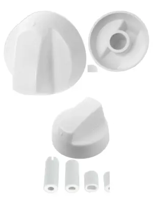 Universal White Control Knob & Adapter Set for Bosch Oven & Hob