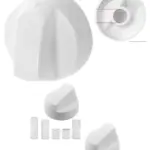Universal White Control Knob and Adapters for Beko Cooker Hob