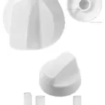 Universal White Control Knob with Adapters for Ariston Oven & Hob