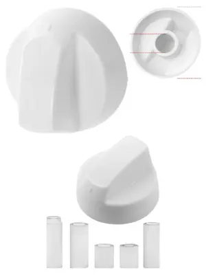 Universal White Control Knob with Adapters for Ariston Oven & Hob