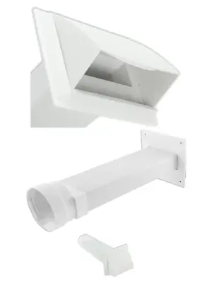 Universal White Dryer Vent Wall Kit for Tumble Dryer Hose
