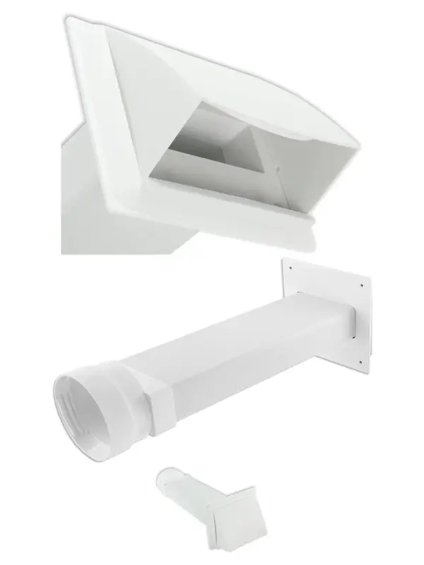 Universal White Dryer Vent Wall Kit for Tumble Dryer Hose