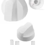 Universal White Oven & Stove Control Knob with Adapter Set