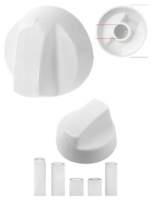 Universal White Oven & Stove Control Knob with Adapter Set