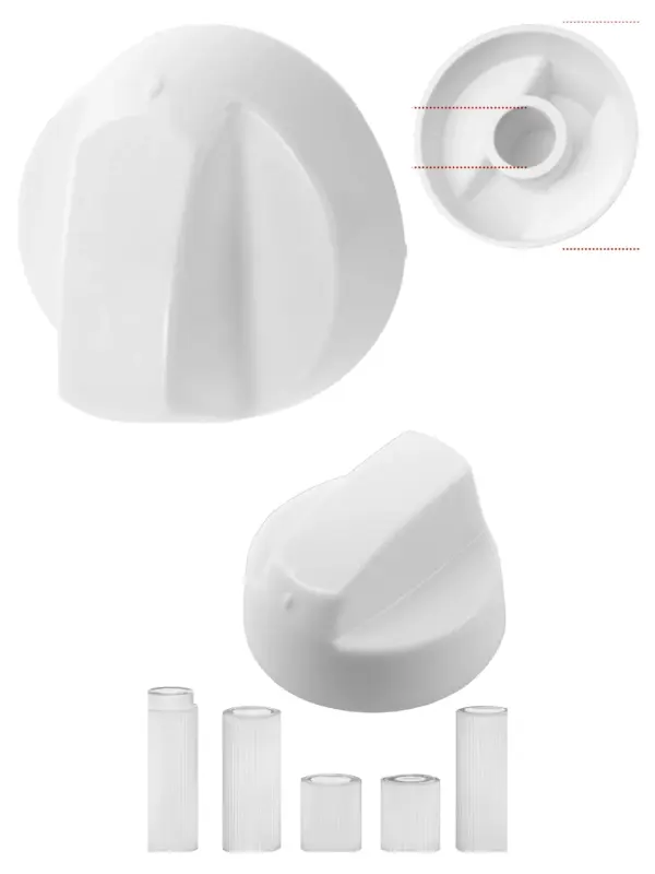 Universal White Replacement Control Knob & Adapter for Gorenje Oven Hob