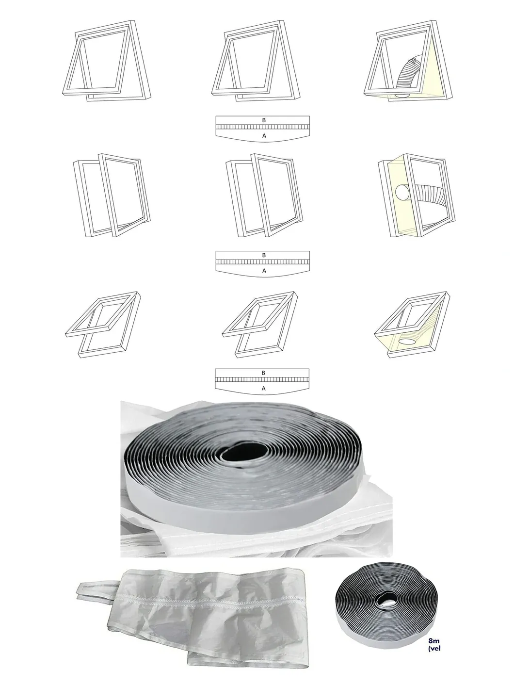 Universal Window AC Vent Seal Kit for Portable Air Conditioner Hose