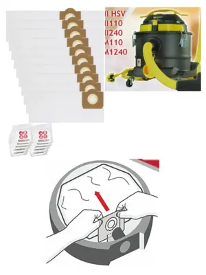 V‑TUF Mini M Class Dust Bags for VTM110 Vacuum – Pack of 10 + Fresheners