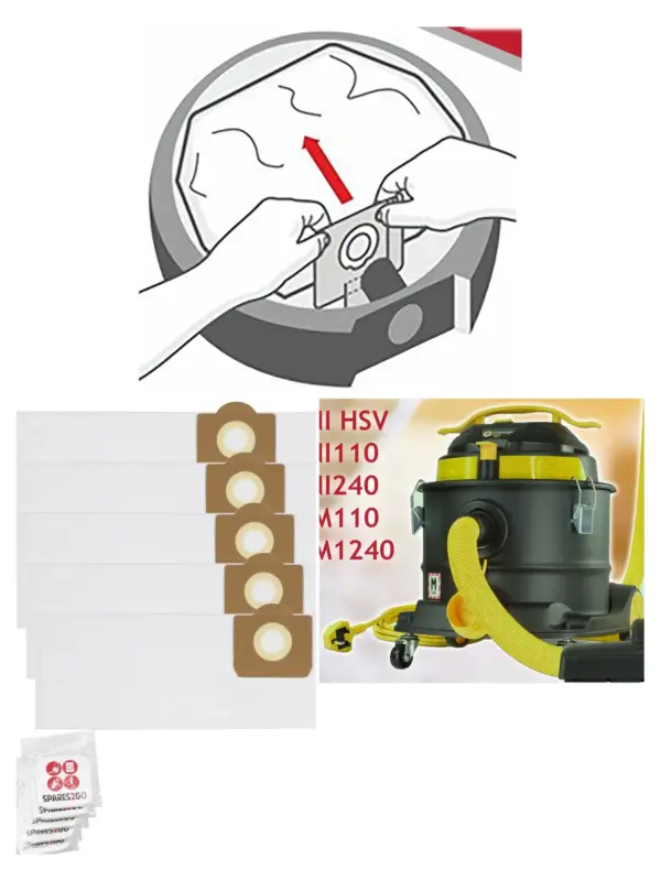 V-TUF Mini M Vacuum Bags for VTM110 - Pack of 5 with Fresheners