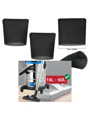 Vacmaster Foam Filter Sleeve 22cm – Wet/Dry Vacuum (16-60L) Pack of 2