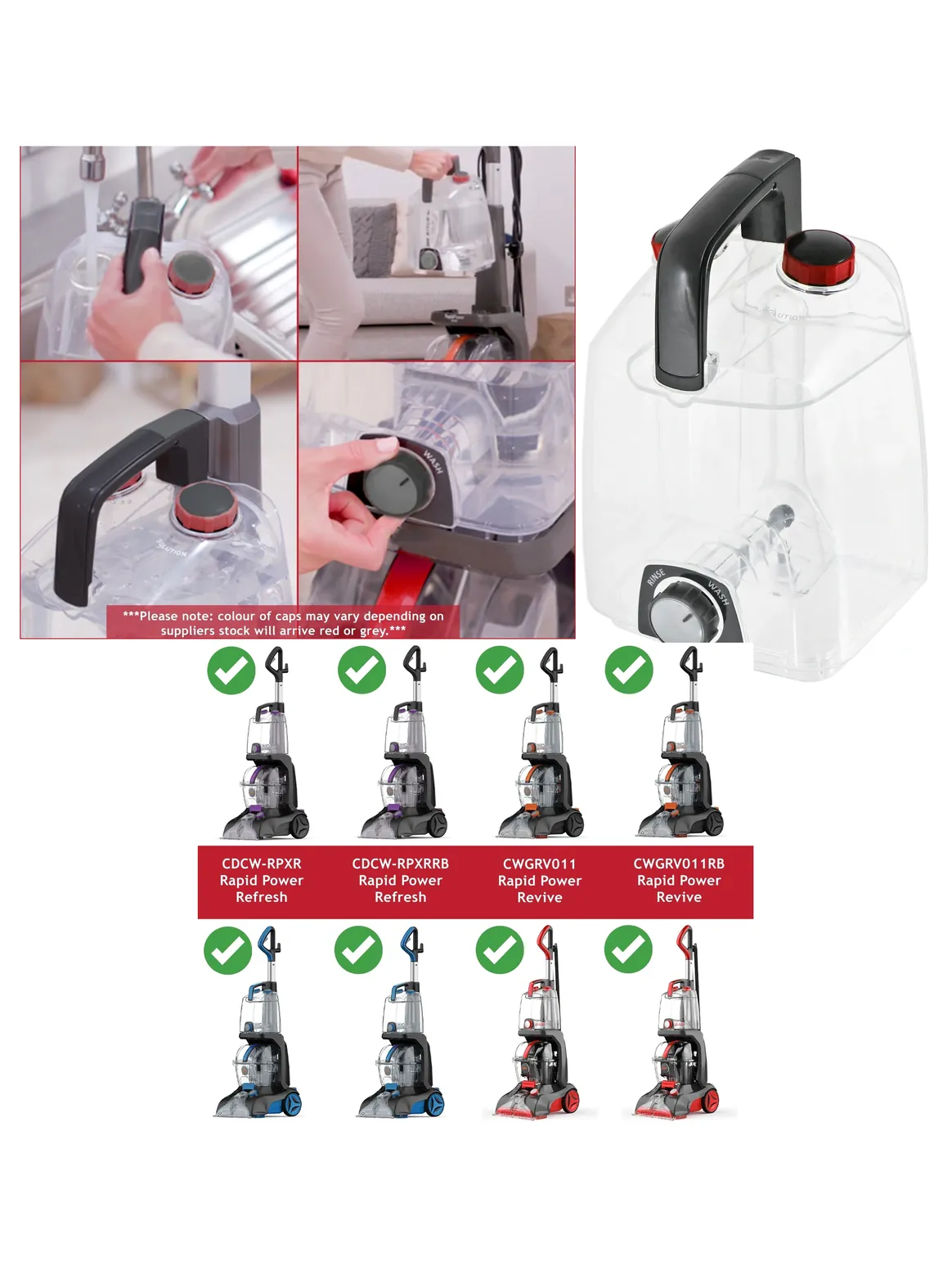 Vax Rapid Power Pro Revive Carpet Cleaner with Water Tank Shampooer