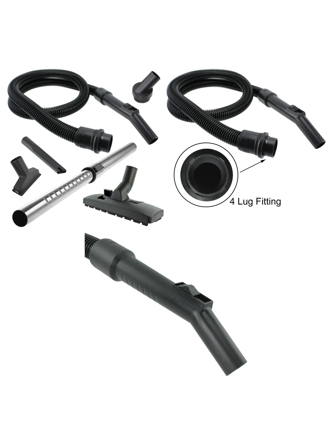 VAX Vacuum Cleaner Metal Hose Kit - 4 Lug End, Telescopic Rod & Tools