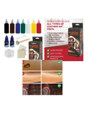Visbella Leather Vinyl Repair Kit for Sofa Scratches, Tears & Cracks