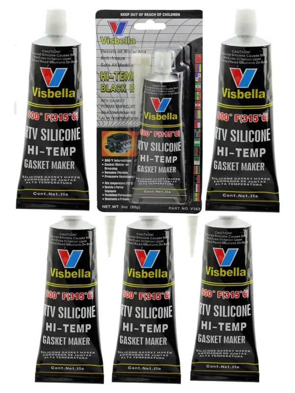 Visbella Silicone Engine Gasket Sealant – Black, 3 Pack, -80°F‑600°F