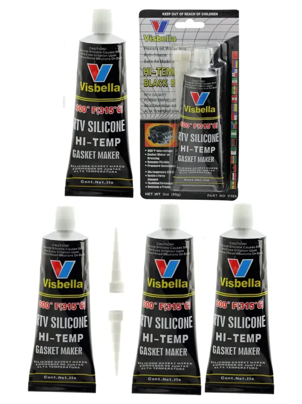 Visbella Silicone Gasket Sealant – Black, 2 Pack