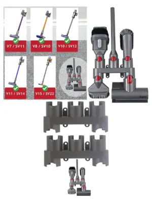 Wall-Mount Tool Rack for Dyson V7/V8/V10/V11 & SV10/SV11 – 2 Pack