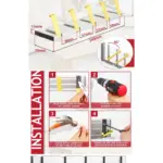 Wall Mounted Coat Rack - 5 Aluminum Hooks, Retractable Silver & Gold