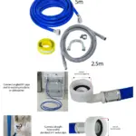 Washing Machine Dishwasher Hose Set – 2.5m Fill, 5m Drain + PTFE Tape