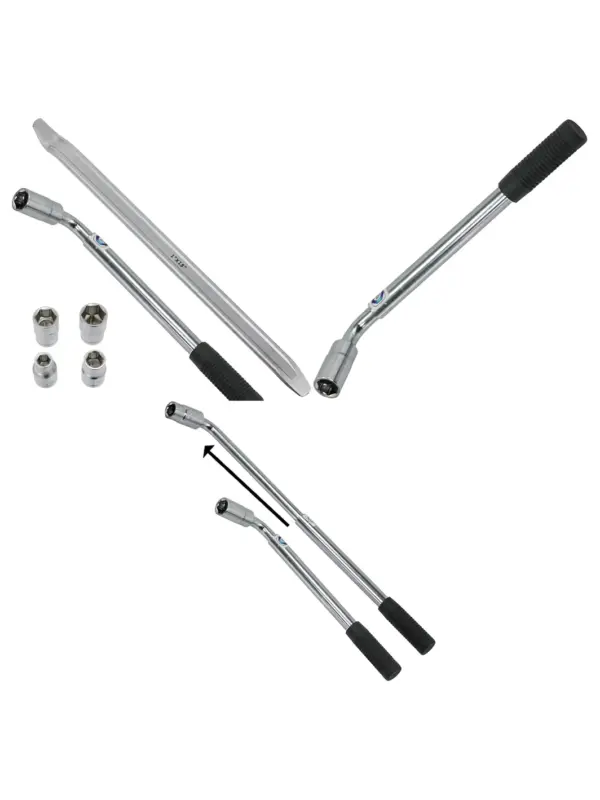 Wheel Nut Socket Wrench 17/19mm + 18mm Tire Iron, 10‑13mm Set