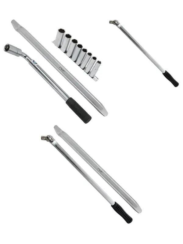 Wheel Nut Socket Wrench Power Bar – 17/19mm, 18‑Piece Tire Iron Set