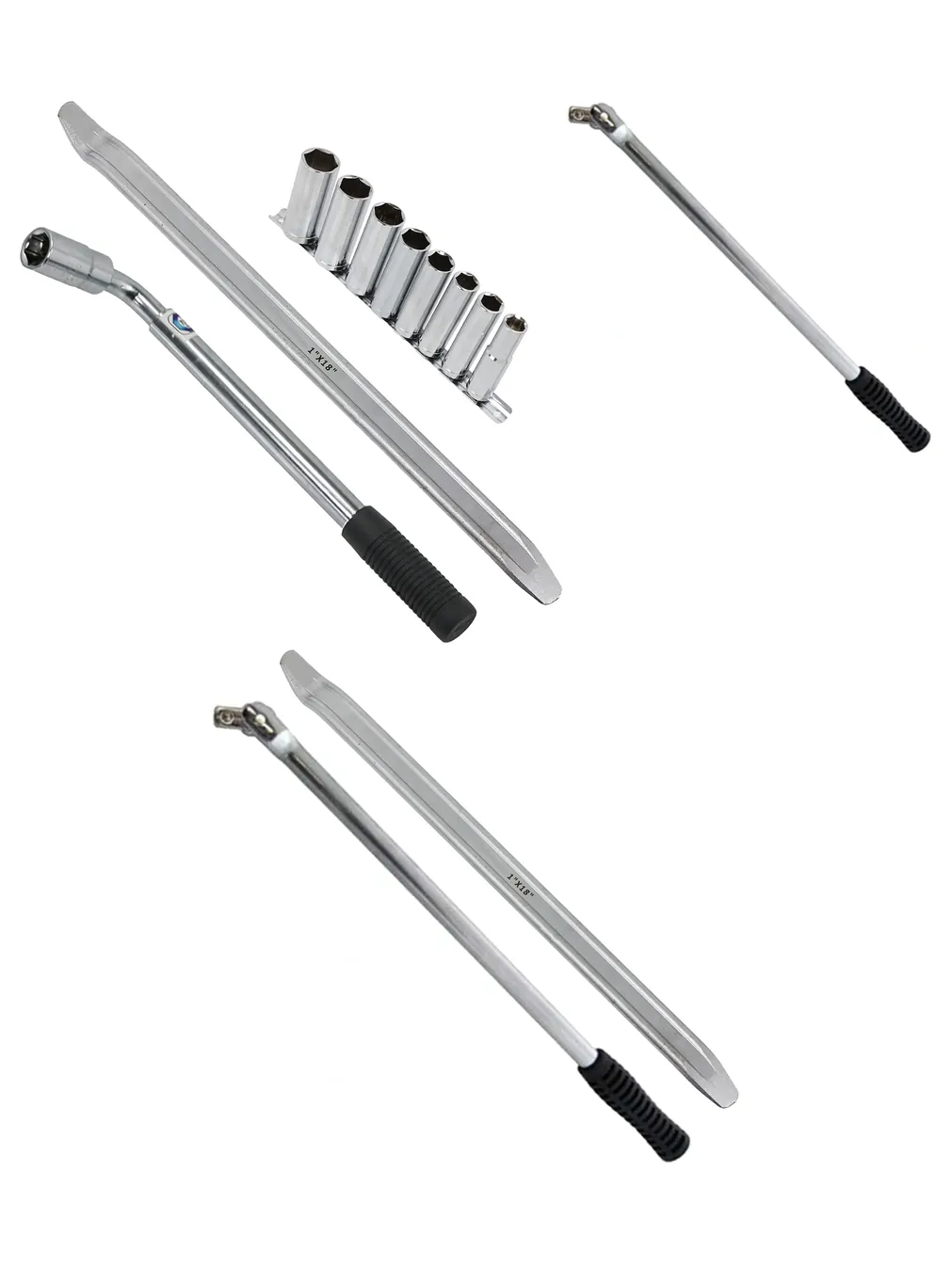 Wheel Nut Socket Wrench Power Bar – 17/19mm, 18‑Piece Tire Iron Set