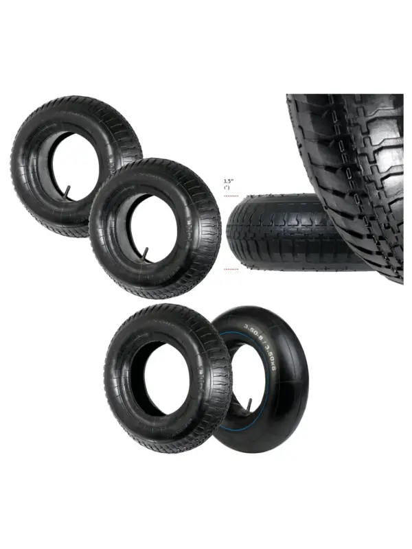 Wheelbarrow Tire & Inner Tube Set 3.5-8, 35 PSI - 2 Pack