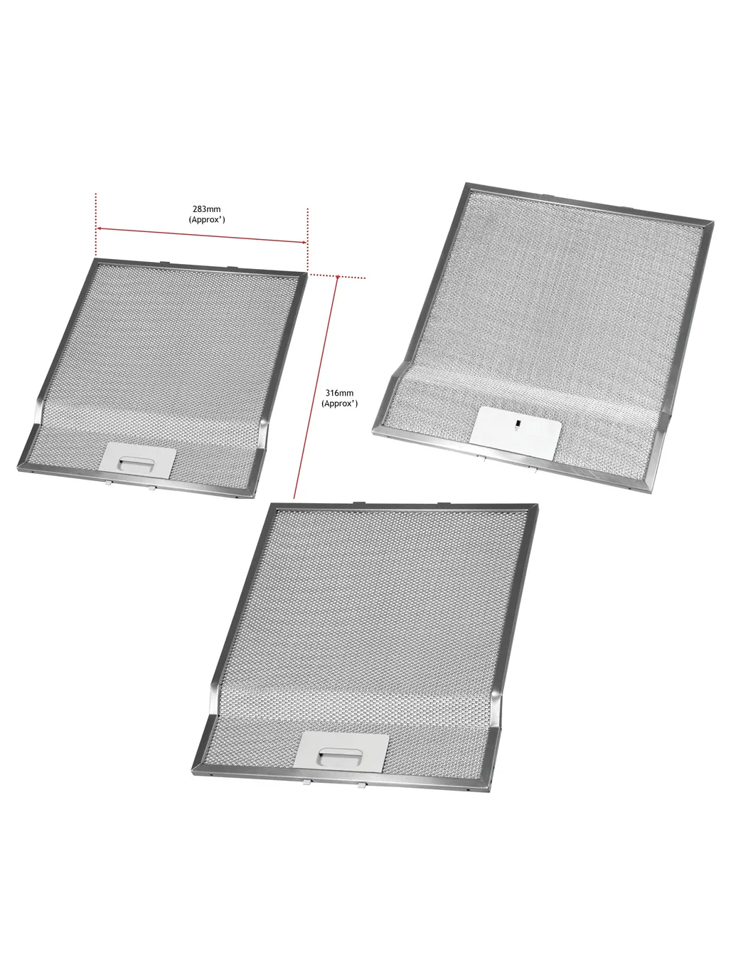 Whirlpool AKR4 Exhaust Hood Grease Filter - Metal Mesh 316x283mm