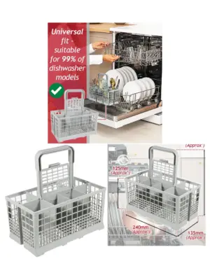 Whirlpool Dishwasher Cutlery Rack with Removable Handle – 240mm