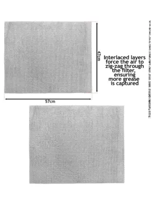 Whirlpool Kitchen Hood Mesh Grease Filter – Metal, 57 × 47 cm