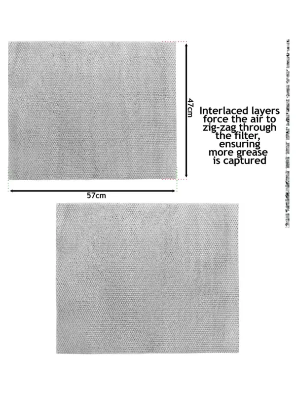 Whirlpool Kitchen Hood Mesh Grease Filter – Metal, 57 × 47 cm