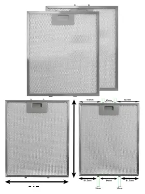 Whirlpool Range Hood Grease Filter – Metal Mesh, 305×267 mm