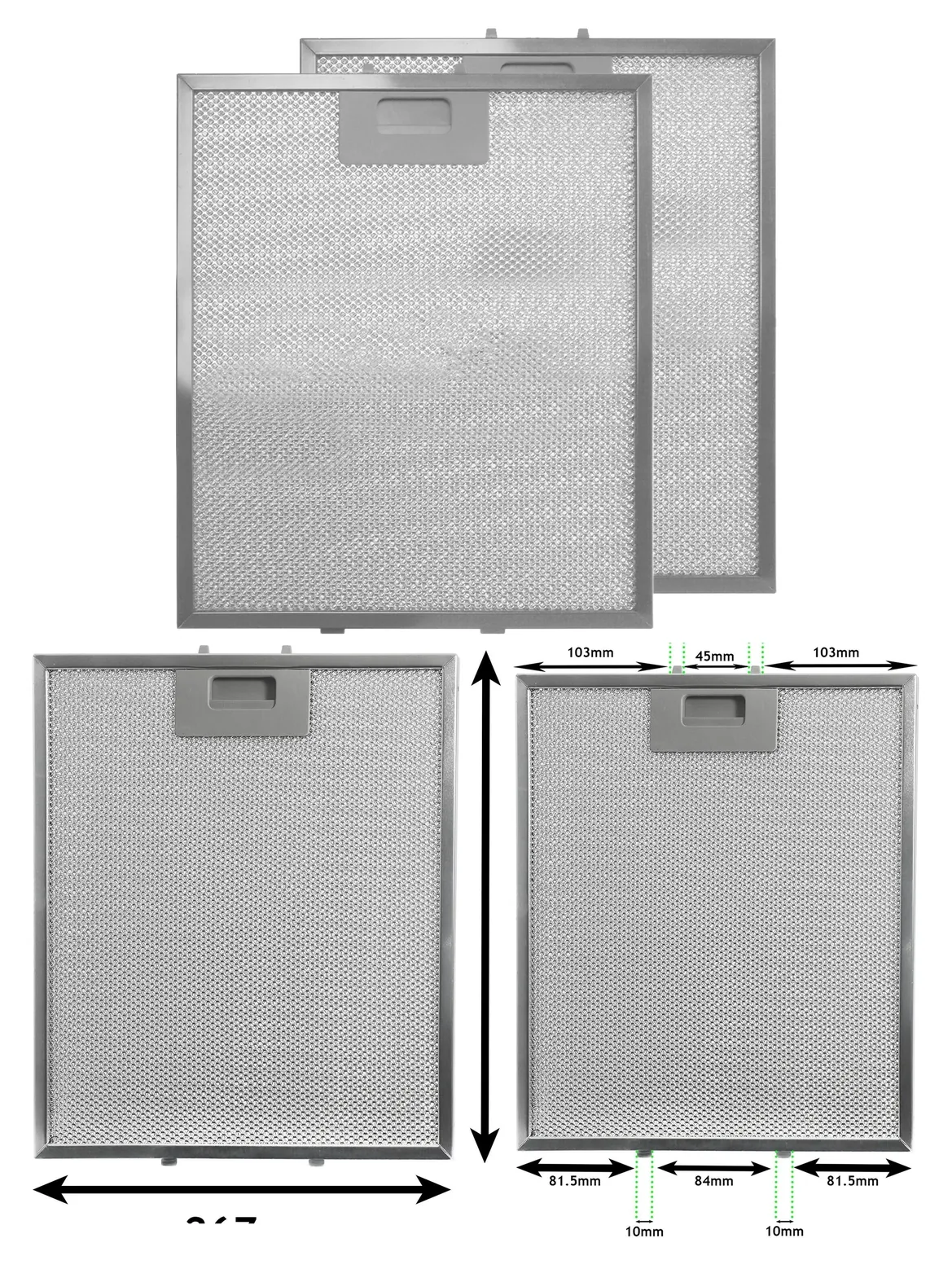Whirlpool Range Hood Grease Filter – Metal Mesh, 305×267 mm