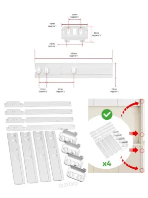 Whirlpool Refrigerator Door Slide Bracket Kit – 4 Mounting Brackets